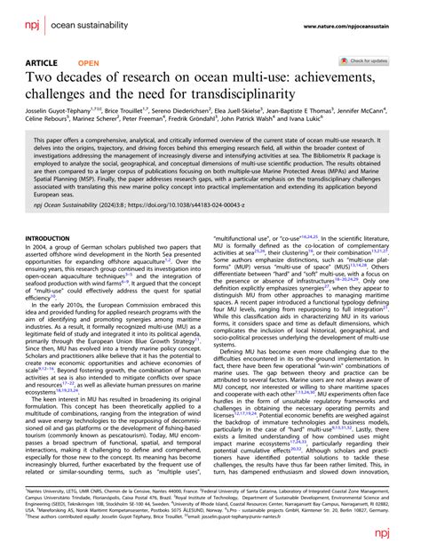 Two decades of research on ocean multi